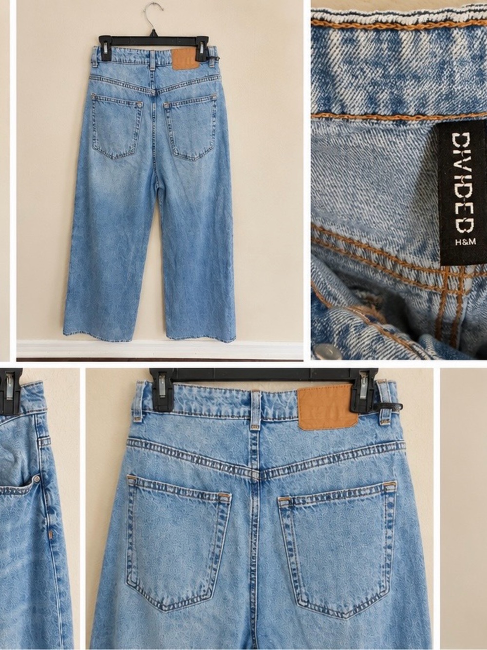 H&M Divided Light Blue High-Rise Wide Leg Jeans